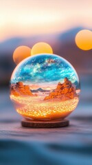 Poster - Desert Sunset in a Crystal Ball.