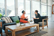 © Frank Coop/peopleimages.com - Businesswomen, talking and teamwork with tablet on sofa for creative project ideas and brainstorming. Professional, employees or discussion with digital app for design strategy, workflow and feedback