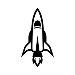 Sticker - rocket isolated on white background