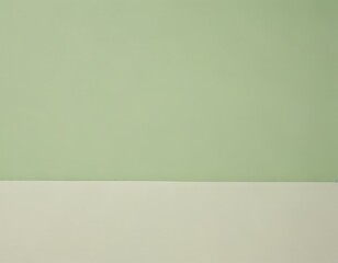 Wall Mural - a minimalist composition with a green background and a white horizontal line at the bottom.