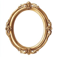 Wall Mural - Gold Oval Frame.