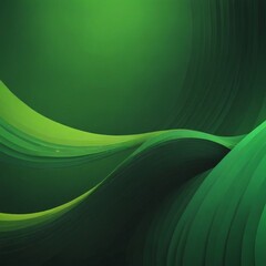 Canvas Print - a vibrant abstract composition of green and black hues, with curved lines and a gradient effect, creating a dynamic and visually striking scene.