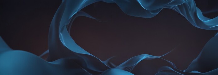 Wall Mural - a dark blue, flowing, abstract shape resembling a wave or a ribbon, with a gradient effect transitioning from a lighter shade at the top to a darker one at the bottom.