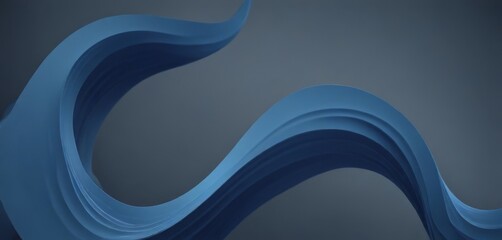 Canvas Print - a close-up view of a curved, blue wave-like shape against a dark background.