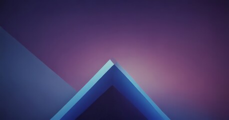 Sticker - a geometric design with a blue triangle at the center, set against a gradient background transitioning from blue to purple.