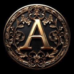 Sticker - Gold Letter A.