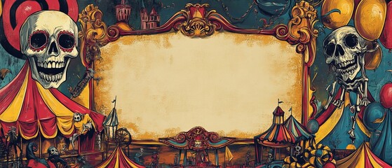 Wall Mural - Gothic circus invitation template