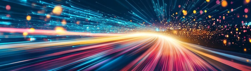 Abstract Speed Light Trails   Futuristic Technology Background