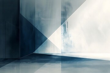 Wall Mural - Abstract geometric composition with soft lighting and gradients.