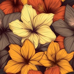 Canvas Print - Close-up of vibrant, detailed flowers.