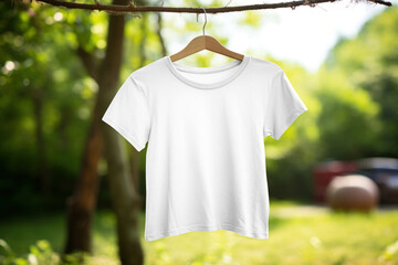 Poster - PNG hanging t-shirt mockup, transparent design