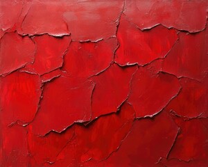 Wall Mural - Oil painting depicting a red paper surface showcasing rich texture and vibrant color