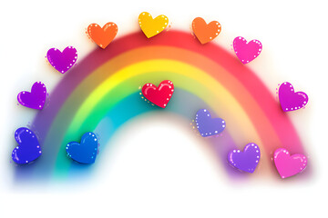 Wall Mural - colorful rainbow background with cute hearts design