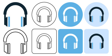 headphones, headset, earphone, hear and listening audio. accessories device sign icon symbol ui and ux design, glyphs and stroke line	
