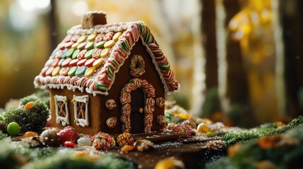 Sticker - Gingerbread House in Forest