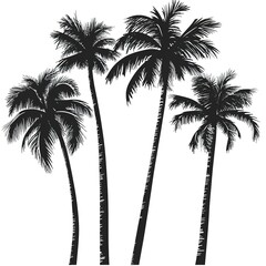 Sticker - Palm trees silhouette EPS vector file isolated illustration template 