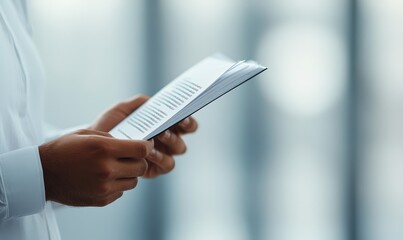 Close Up of Hands Holding an Open Book.