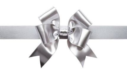 silver ribbon and bow transparent background