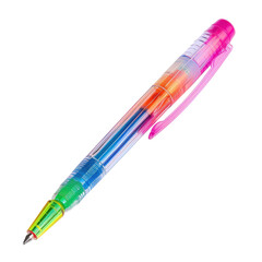 Transparent A colorful pen with a rainbow of colors