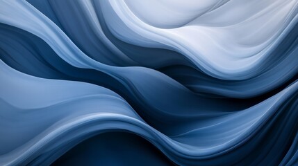 Aufkleber - Abstract blue and white flowing wave patterns