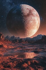 Wall Mural - Planet reflection in water