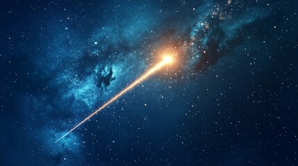 Wall Mural - shooting star streaking across a starry sky, making a wish on the universe
