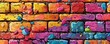 © Stock Spectrum - Abstract Brick Wall with Colorful Splatter, abstract art, brick wall, colorful art