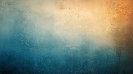 Wall Mural - Textured Wall Background Blue to Yellow Gradient, Abstract, Vintage, Grunge, Texture, Wall, Background