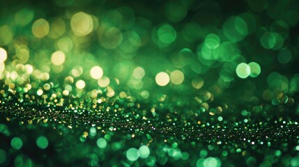 Wall Mural - Sparkling Green Glitter: Festive Abstract Background for Christmas Celebration