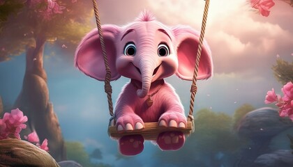 Wall Mural - pink elephant 