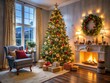 © Sirinporn - A beautifully decorated Christmas tree stands tall in a cozy living room, adorned with ornaments, garlands, and fairy