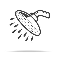 Poster - Shower head outline icon transparent vector isolated