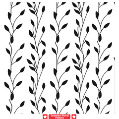 Sticker - Captivating Botanical Silhouette Patterns  Fascinating Designs for Creative Minds