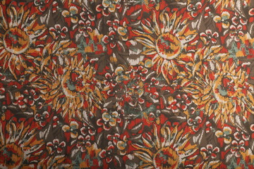 Colorful vintage pattern textile fabric background, realistic and detailed fabric.