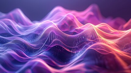 Wall Mural - Abstract colorful glowing waves digital background