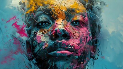 Poster - Abstract Portrait: A Study in Color and Expression