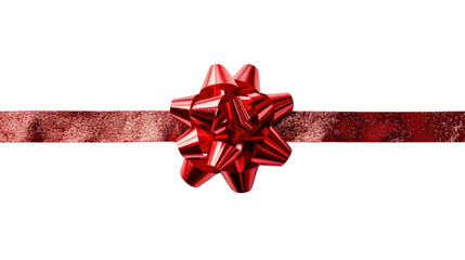 Red ribbon and bow transparent background