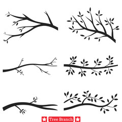 Canvas Print - Woodland Harmony  Artistic Tree Branch Silhouettes Bundle