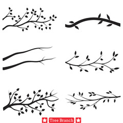 Sticker - Silent Symphony  Captivating Tree Branch Silhouette Designs