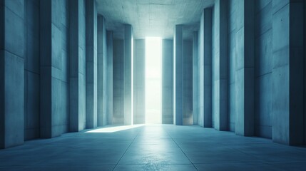 Architecture blue cement wall high exterior modern building with blue sky