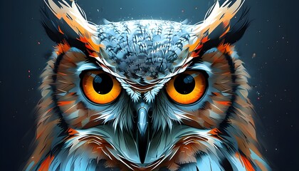 Wall Mural - Abstract logo design featuring owl eye motif integrated with a stylized book concept