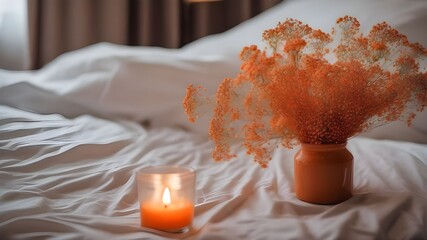 gypsophila on the bed