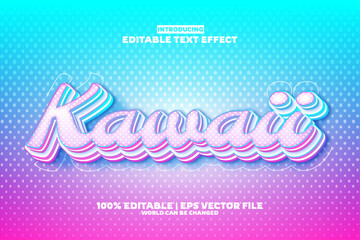 Kawaii editable text effect in new modern trend style