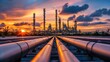 © Nas - Industrial Sunset - Pipelines and Refinery at Twilight