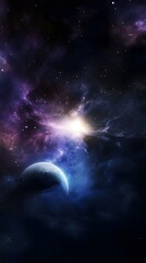 Canvas Print - A lone planet in a vast, starry sky.