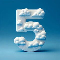 cloud in the shape of the number five