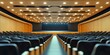 © Maftuh - A wide, empty auditorium in a conference hall featuring a stage and a blank canvas, ready for events and presentations