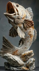 Sticker - Detailed Ceramic Fish Sculpture: A Masterpiece of Art