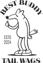Poster - Doodle dog simple outline drawing