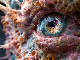 Surreal Eye: A Close-Up Exploration of Organic Textures and Patterns